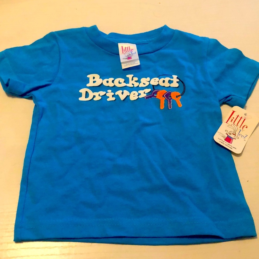 NWT Little Teez Blue "Backseat Driver" Graphic Tee | Funny Toddler T-Shirt
